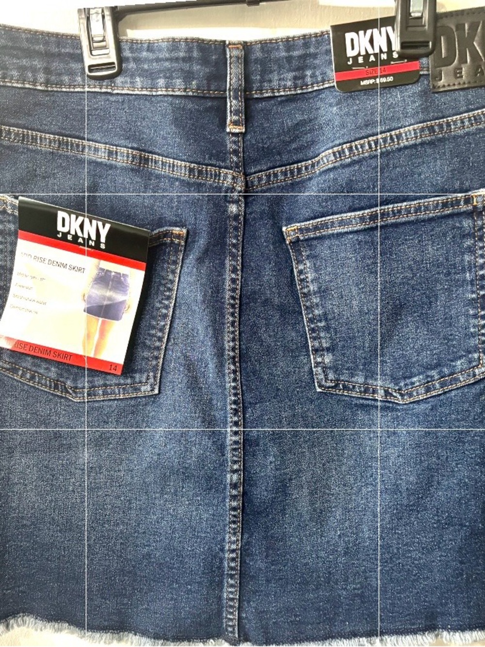 DKNY Blue Denim A-Line Skirt